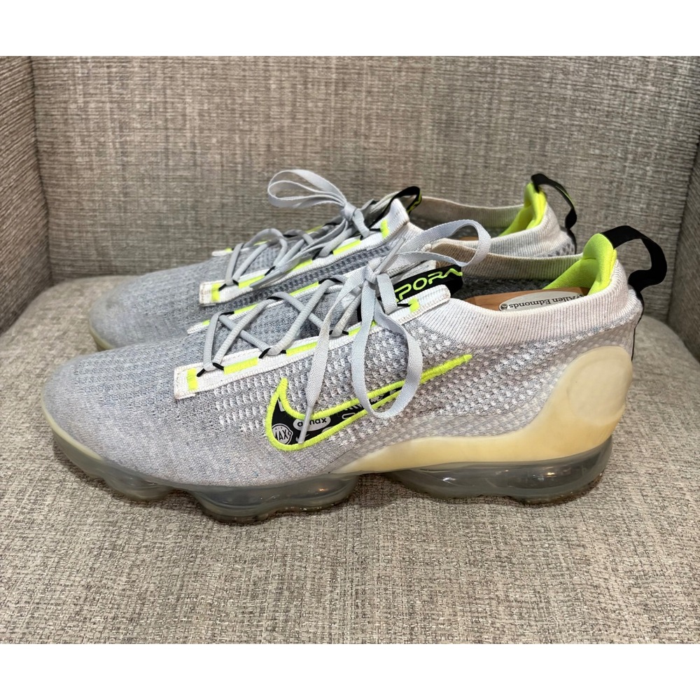 Nike Air VaporMax 2021 FK Wolf Grey Volt DH4085-001 Mens 12.5 Running Shoes
